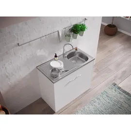 Respekta Unterschrank Komplettspüle 100 x 50 cm Weiß