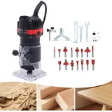 Holzfräse Oberfräse, 800 W Kantenfräse, 30000r/min Elektrik Kantenfräse 6,35mm Durchmesser,Kompakte Oberfräse, Kantenfräse für die Holzbearbeitung,