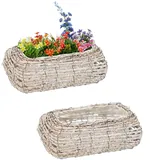 Blumentopf Übertopf Pflanzkorb Indoor Rattan Blumengefäß Pflanzentopf 2er Set
