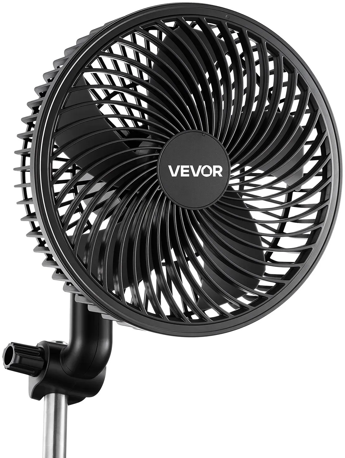 VEVOR Grow Ventilator mit Clip Oszillierend, 10 W-Clip-Ventilator mit USB-C-Anschluss, 9 Geschwindigkeitsstufen & Zirkulationsmodus, Umluftventilator für Umluft & Kühlung in Growbox, Growzelt, Schwarz