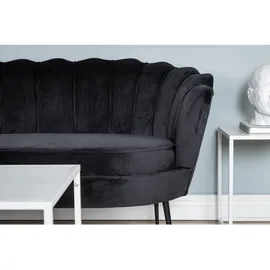VCM ebuy24 Sofa 3 Personen velour schwarz.