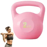 Kettlebell Weights, Weiche Kettlebell, Soft Kettlebell, Schwunghantel Kugelgewicht, Ganzkörper-Trainingsgeräte, Push-Up-Kettlebells für Griffkrafttraining, Hantel-Gewichtsübungen, Rosa, 2kg