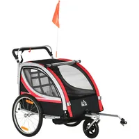 Homcom Kinderfahrradanhänger mit Aufbewahrungstasche 142L x 75B x 101H