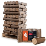 HEIZFUXX Holzbriketts Nestro XL Red Hartholzbriketts Kaminbriketts Ofenbriketts Brennholz Brikett Gluthalter 10kg x 30 Gebinde 300kg / 1 Palette Paligo