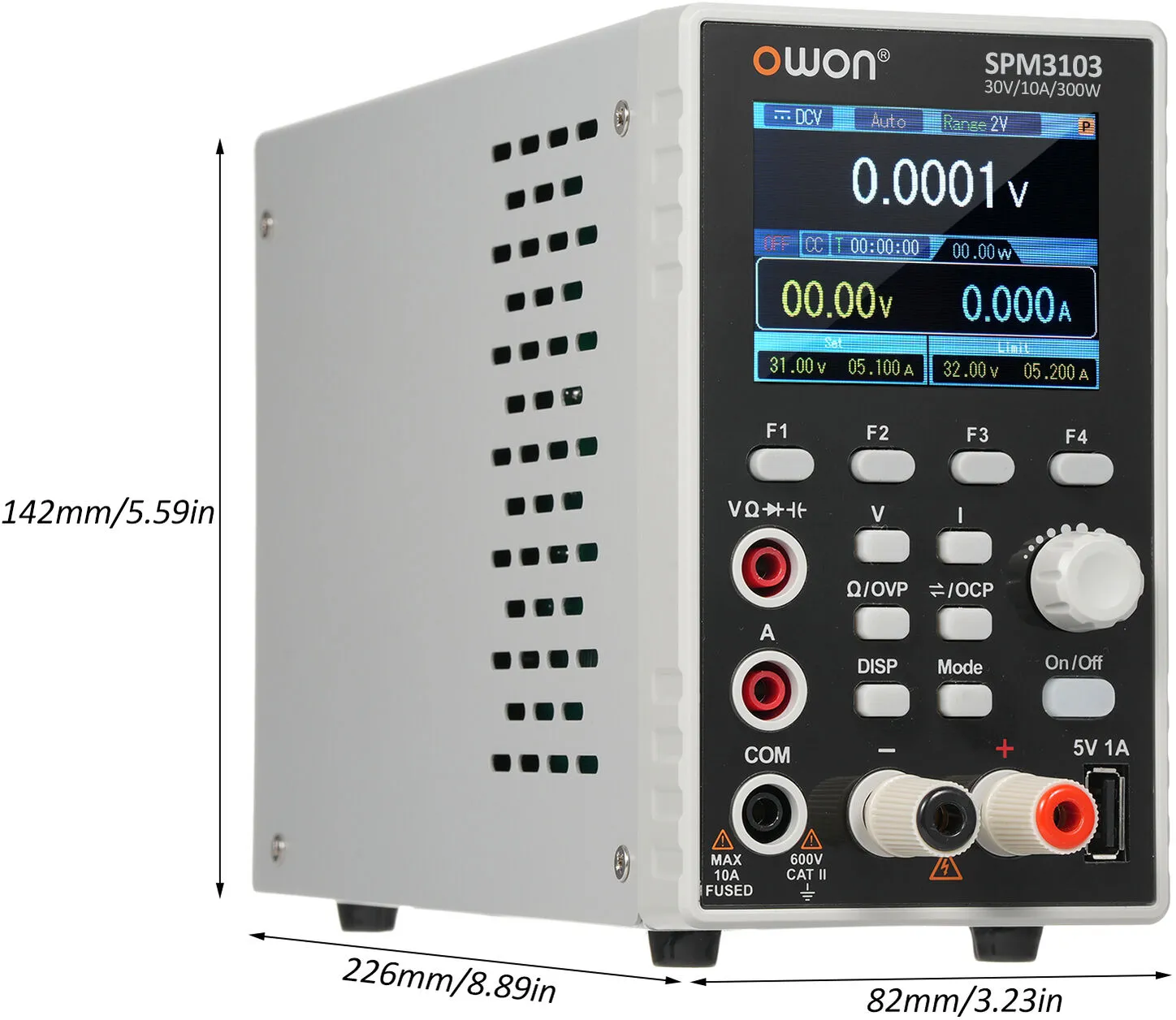 OWON SPM3103 1 Kanal Netzteil + Multimeter 0-30V 10A 300W Labornetzgerät USB SCP...