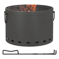 Outsunny Feuerschale,, Dunkelgrau, Metall, 38x27x38 cm, Freizeit, Campingzubehör, Feuerschalen