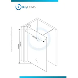 Buylando Lily Walk-In-Dusche 160 x 200 cm grau/weiß