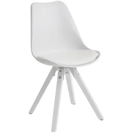 KADIMA DESIGN Esszimmerstühle LUND Set: Kunstlederbezug, Weiße Beine, Filzgleiter, einfache Montage, 2er Set.