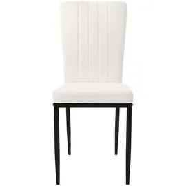 ML-Design Esszimmerstühle 4Er Set Küchenstühle mit Samt-Bezug Weiß