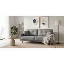 Home Affaire 3-Sitzer HOME AFFAIRE "TRIPLO optionale Schlafsofa mit Bettkasten, Maße B/T/H: 215/100/89 cm", grau, B:215cm H:89cm T:100cm, 100% Polyester, Sofas, Wahlweise Bettfunktion - Liegefläche 145x191 cm, Rücken-, Zierkissen
