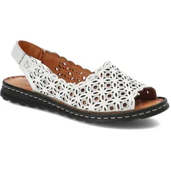 Weiße Sandalen Artiker Modische Damenschuhe aus Leder, 39