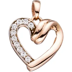 Herz-Anhänger JOBO "Anhänger Herz", rosa (roségold 333), Schmuckanhänger, Damen, Roségold 333, Rosu00e9gold 333, 333 Roségold mit Zirkonia