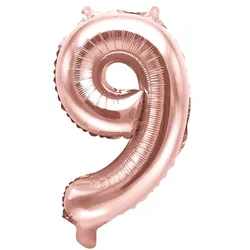 Folienballon roségold Zahl 9