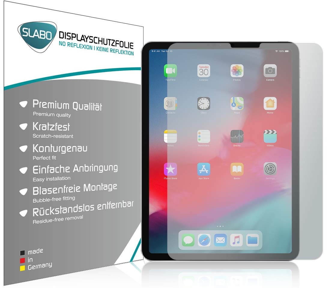 Slabo 2 x Displayschutzfolie kompatibel mit iPad Air 10,9" (4. Gen. | 2020) | iPad Pro 11" (1. - 3. Gen. | 2018-2021) Displayschutz Schutzfolie Folie No Reflexion | Keine Reflektion MATT