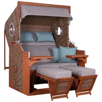 deVries Strandkorb ""pure Seaside Xl Pe"" Des. 488 Griseum Bullaugen 135x92x165 Cm