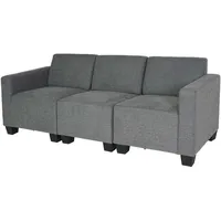 Mendler Modular 3-Sitzer Sofa Couch Lyon, Stoff/Textil ~ grau