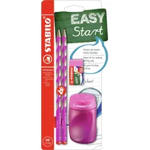 Stabilo Schul-Set für Rechtshänder EASYgraph S in pink inkl. Spitzer + Radierer