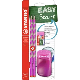 Stabilo Schul-Set für Rechtshänder EASYgraph S in pink inkl. Spitzer + Radierer