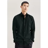 Seidensticker Businesshemd "Schwarze Rose", Herren, Gr. S (37), normale Ärmellängen, grün, 100% Baumwolle, unifarben, slim fit, 2-Knopf-Manschette, Hemden, Slim 1/1 Kentkragen Uni