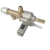 GLFLOW Zertifiziertes Gas-Sicherheitsregelventil mit Piezo-Push-Zündung und Flammensteuerung für Propan-Terrassenheizer, 7/16 Zoll (männlich 7/16)