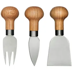 Käseschneider Käsemesser zum Käseplatte anrichten Edelstahl & Eichenholz 3er Set