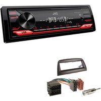 JVC KD-X182DB 1-DIN Media Autoradio AUX-In USB DAB+ mit Einbauset für Opel Combo mattschwarz ab 2012