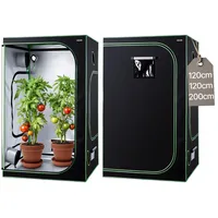 VEVOR Growzelt, 120x120x200 cm, Growbox 600D hochreflektierendes Mylar, Indoor-Pflanzenzelt mit Beobachtungsfenster, Bodenwanne & Reißverschluss, robuste Zuchtzelte für Obst, Blumen & Gemüse
