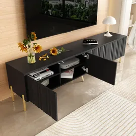 modfu TV-Lowboard 190x48x38 cm Schwarz MDF/Spanplatte