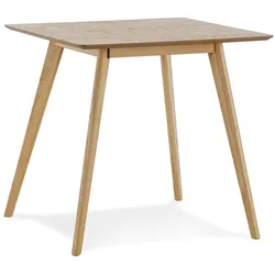 Kadima Design Quadratischer Kompakt-Esstisch, 80 cm, Robustes Holz, Beige
