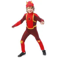 P'TIT CLOWN - Kostüm für Kinder – Unisex – Petronix DefendersTM – offizielles Lizenzprodukt – Overall und Helm inklusive (Rot, 4/6 Jahre)