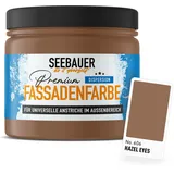 SEEBAUER diy Universal-Fassadenfarbe Braun 300ML für Außen (No. 606 Hazel Eyes) Hoch deckende Fassadenfarbe mit Wetterschutz - Geeignet für Putz, Mauerwerk und Beton