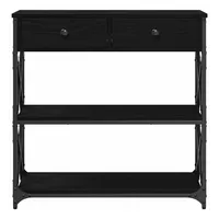 VidaXL Konsolentisch Schwarz Eiche 75x28x75 cm Holzwerkstoff und Stahl