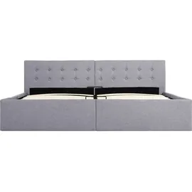 vidaXL Stauraumbett Hydraulisch Hellgrau Stoff 180×200 cm