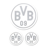 BVB Borussia Dortmund Aufkleber Emblem 3er Set transparent silber