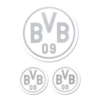 BVB Borussia Dortmund Aufkleber Emblem 3er Set transparent silber