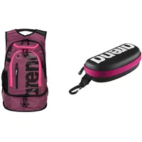 Unbekannt ARENA Unisex-Adult Fastpack 3.0 Rucksack, Plum-NEON_PINK, NS & arena Swim Brillenetui, Brillenetui Hardcase, Brillenetui Hartschale, Schwarz
