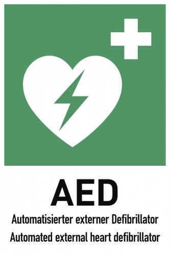 Schild Automatisierter externer Defibrillator (AED), Kombischild, Alu, 200x300 mm