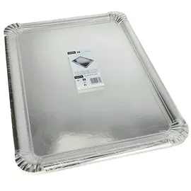 Papstar STARPAK Einweg-Servierplatten silber 45,5 x 34,0 cm, 10 St.