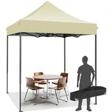 COBIZI 6,6x6,6 Pop-up-Pavillon ohne Seitenwände, Robustes Partyzelt für den Außenbereich, einfacher Aufbau, 100% wasserdichtes Hochzeitszelt, 3-Fach höhenverstellbar mit Tragetasche, Khaki