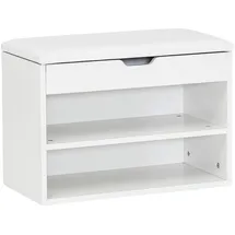 Wohnling Schuhbank 60 x 40 x 30 cm geschlossen weiß