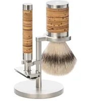 Mühle Rocca 3 tlg. Rasierset Silvertip Fibre®, Griff Birkenrinde Rasur Herren