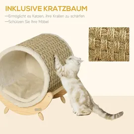 PawHut Katzenhöhle mit Regal und Kratzunterlage