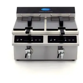 MAXIMA Gastro Fritteuse - 2 x 8 l - 2 Körbe - mit Ablasshahn - Induktion