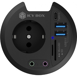 RaidSonic Icy Box IB-HUB1430-CR Tisch-Hub, Dual-Slot-Cardreader, 1x USB-C 3.0, 2x USB-A 3.0, USB-A 3.0 [Stecker] (60809)