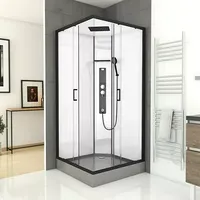 Aurlane Komplettdusche Indus  (90 x 90 x 215 cm, Eckig, Anthrazit/Silbergrau)