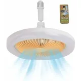 Deckenventilator Mit Beleuchtung Und Fernbedienung, E27a Led-deckenventilator, Variable Geschwindigkeit, 30w Leiser Deckenventilator Mit Integriertem Wandventilator Für Timer, Für Den Raumgebrauch.