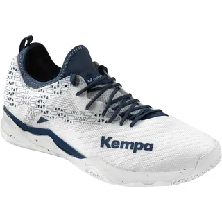 Kempa Wing Lite 2.0 Game Changer Handballschuhe, Sportschuhe, Turnschuhe, weiß/Marine, 42.5 EU