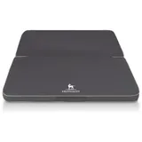 Knuffelwuff Faltbare Reisematte Orthopädisch Roanoke aus Laser gestepptem Kunstleder anthrazit M-L