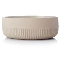 Root Salatschüssel - gerilltes Design beige