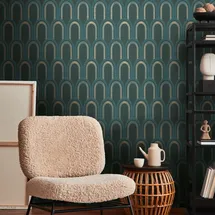 Architects Paper Vliestapete Arcade 10,05 m x 0,53 m blau/gold 391763